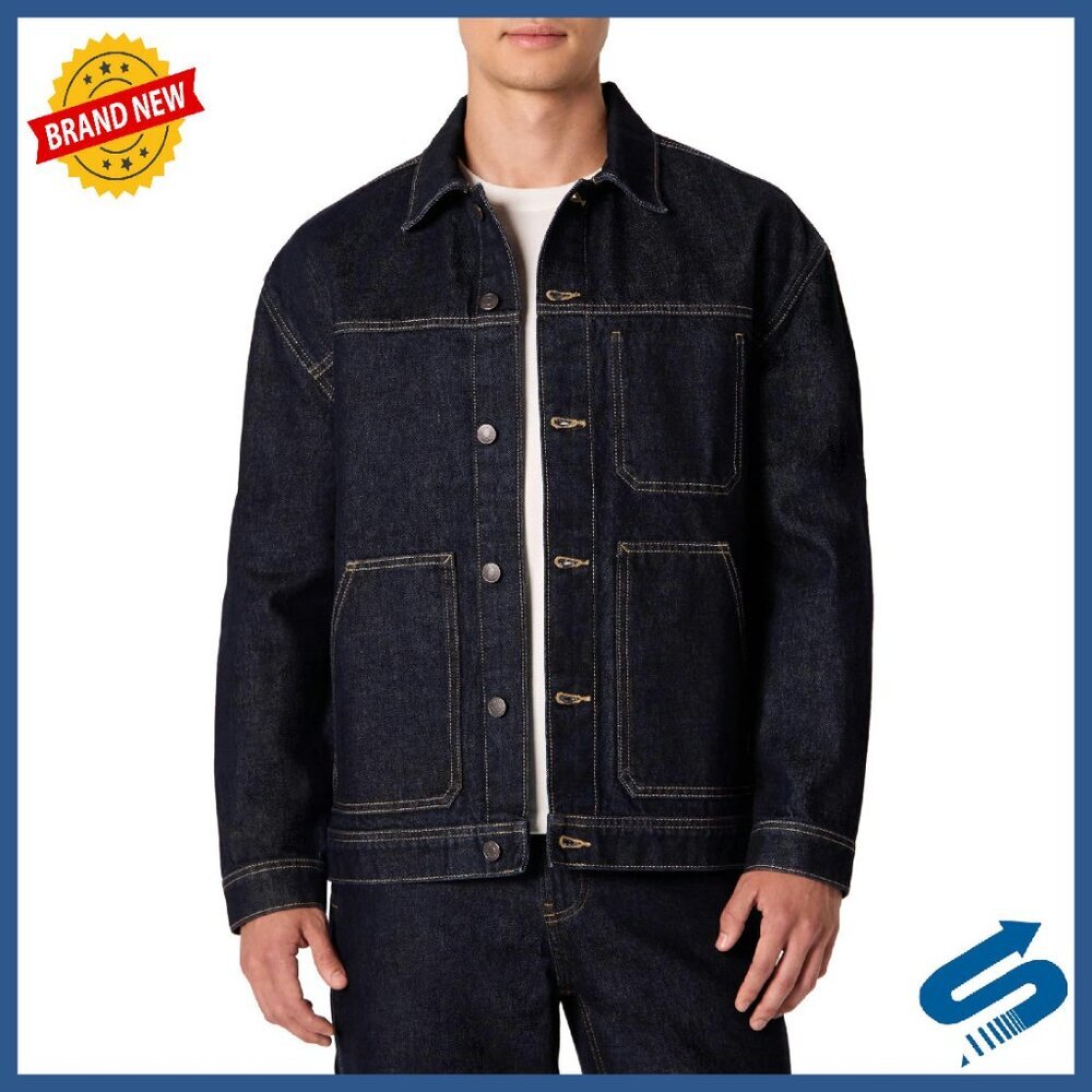 Men's Relaxed Fit Heavyweight Denim Utility Jacket - Picture 1 of 8